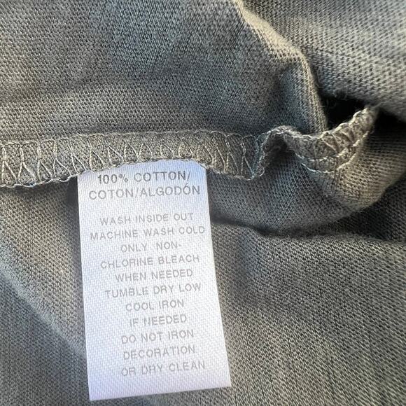 Loft, green shimmer, vintage soft, short sleeve, rounded neckline, women's XS - Picture 3 of 10